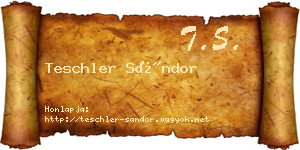 Teschler Sándor névjegykártya